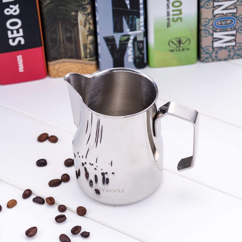 Easyworkz Espresso Steaming Pitcher Stainless Steel 12 oz Coffee Frothing Picther Milk Jug Cappuccino Latte Art Cup - Image 4
